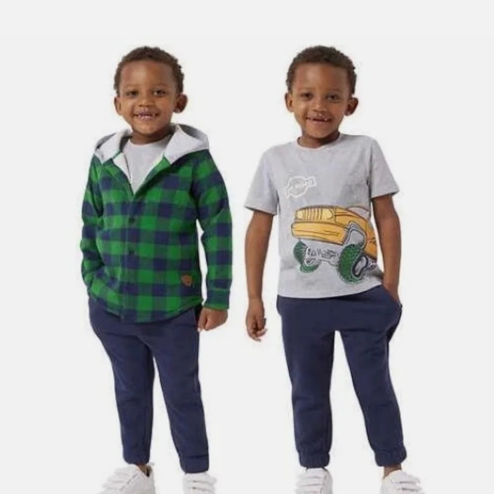 BUFFALO DAVID BITTON BOYS 3 PIECE OUTFIT BRAND NEW WITH TAGS GREEN & NAVY BLU
